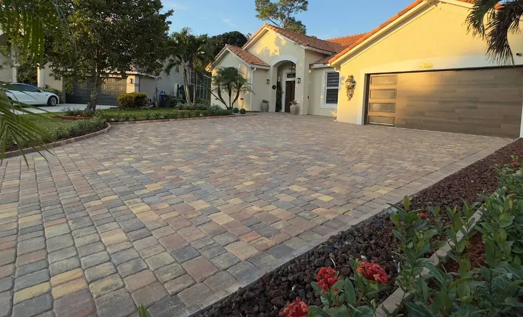 Paver installation by Summer Point during Pool Renovation in South Florida